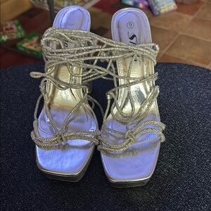 Elegant Silver Strappy Sandals